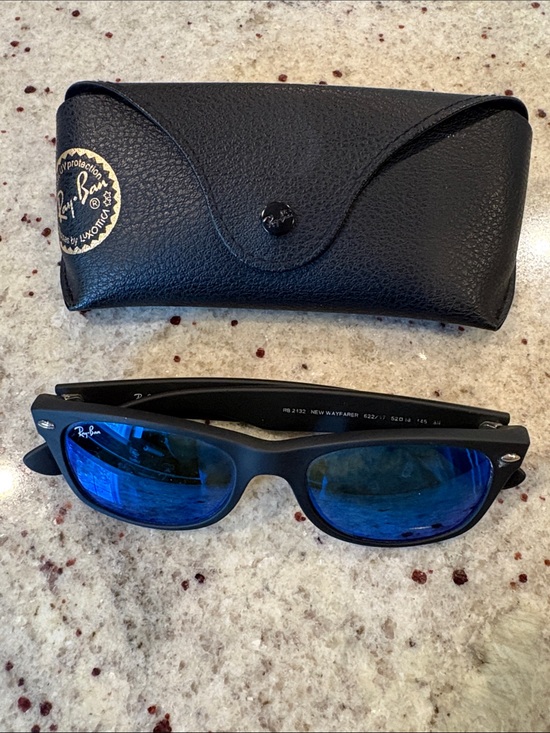 Ray-Ban Other - Ray-Ban Kids Black Frame Sunglasses with Blue Mirrored Lenses